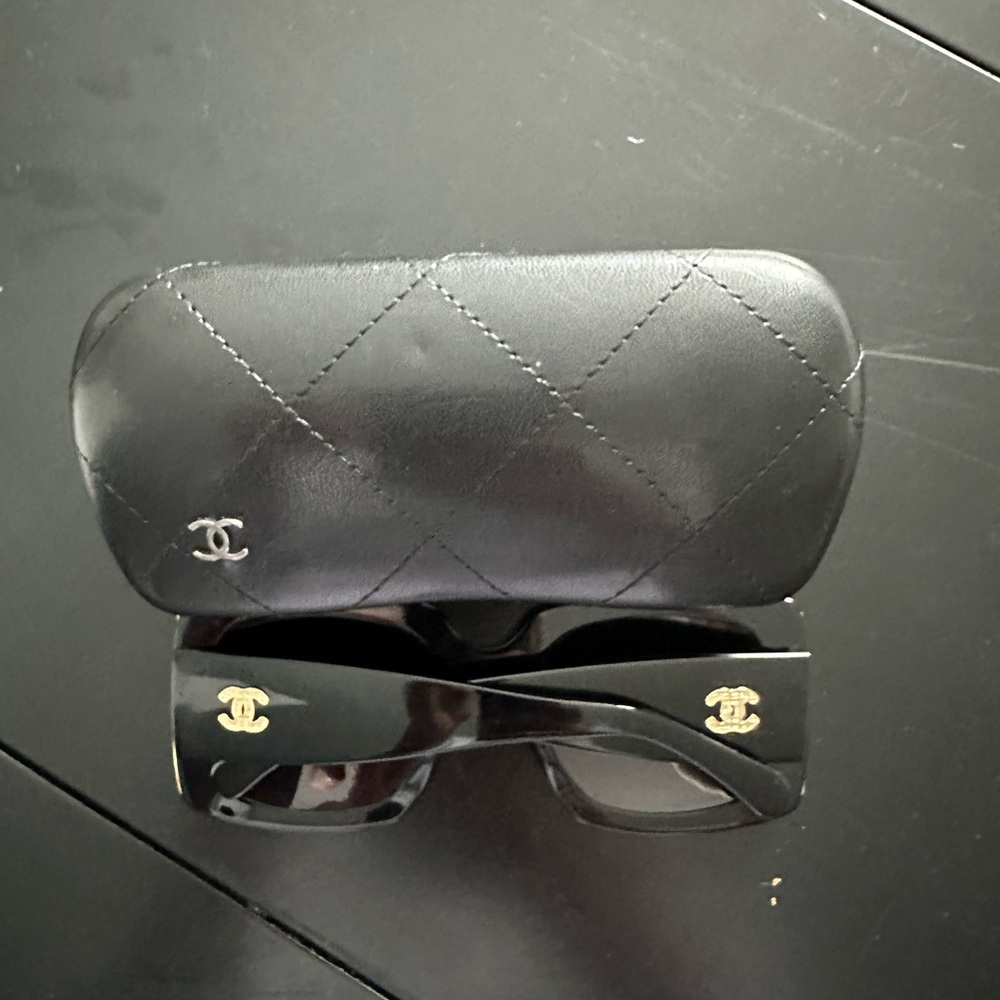 Large Chanel sunglasses with case